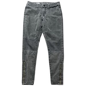 Mossimo Jeans - Mid Rise Denim Legging in Charcoal with Zipper Details - 4